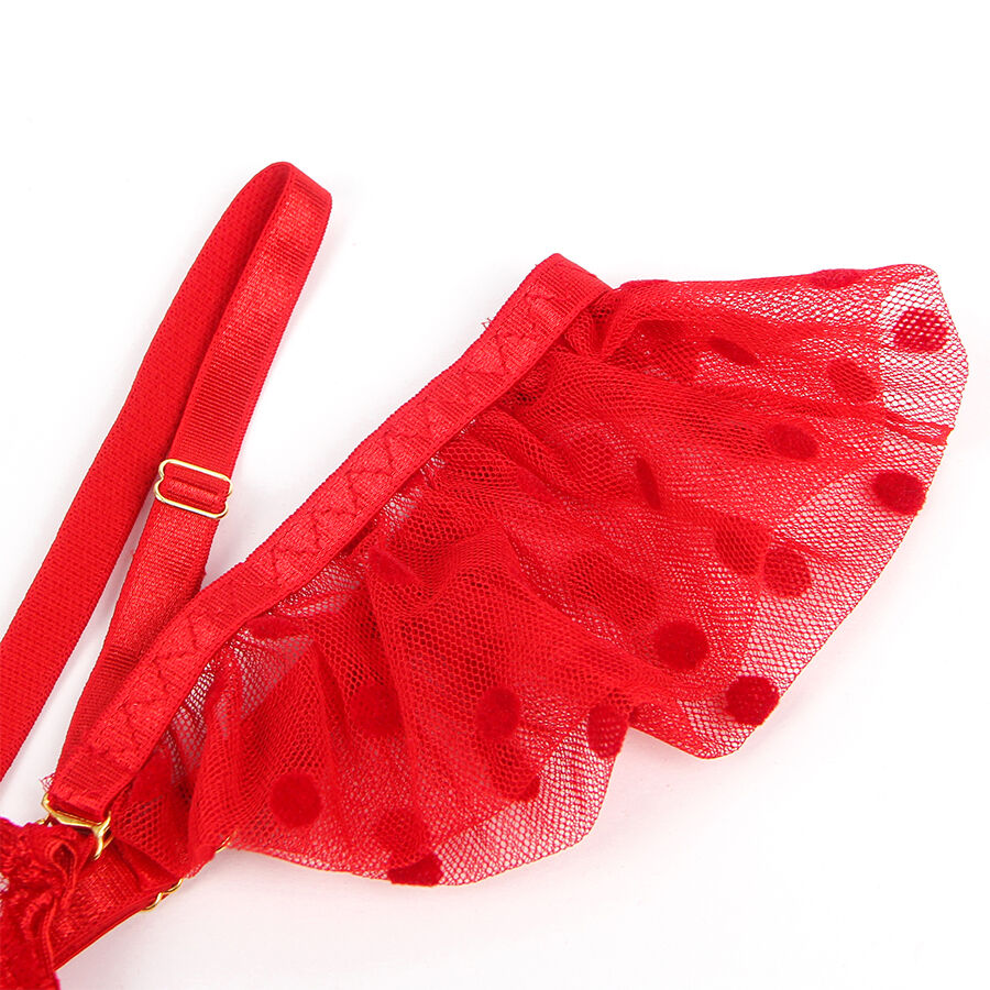 SUBBLIME - 957506  LACE BRA AND GARTER SET RED S/M - My naughty haven #