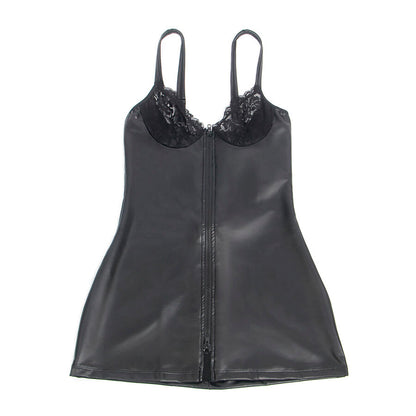 SUBBLIME - 957568 LEATHER ZIP DRESS BLACK S/M - My naughty haven #
