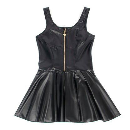 SUBBLIME - 957667 HEART ZIPPER LEATHER DRESS BLACK S/M - My naughty haven #