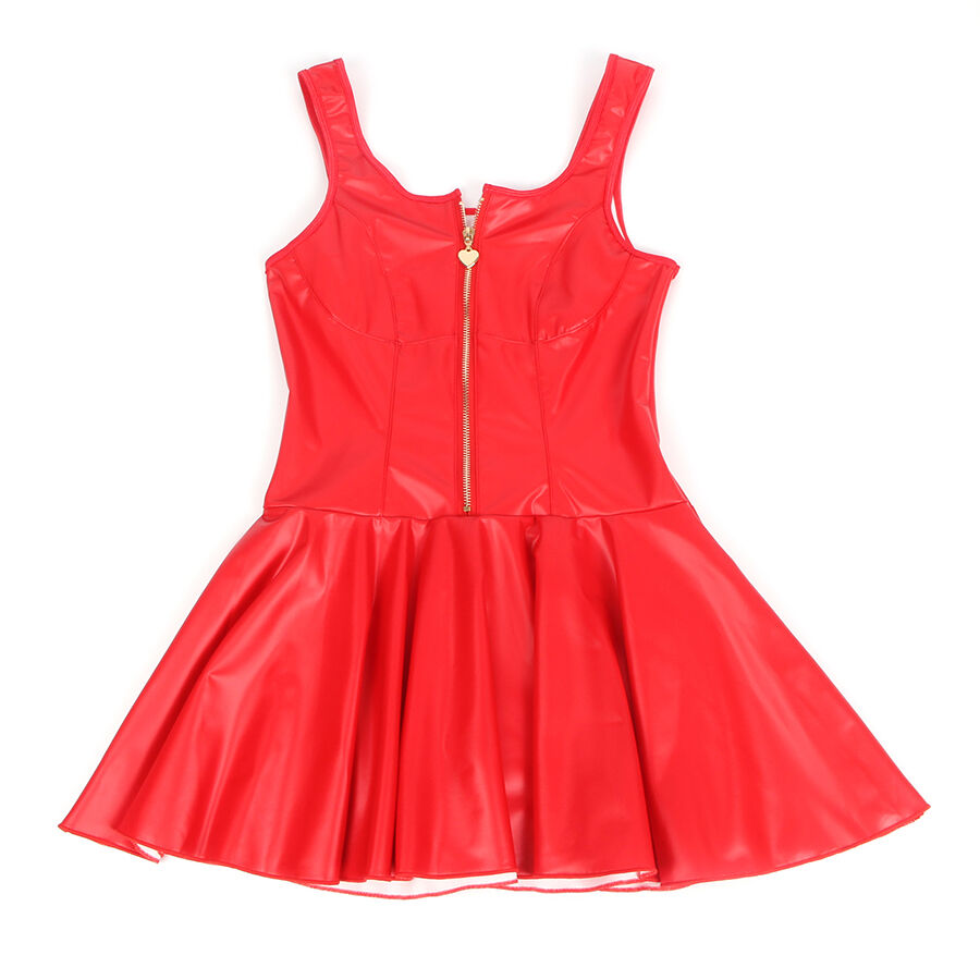 SUBBLIME - 957681 HEART ZIPPER LEATHER DRESS RED S/M - My naughty haven #