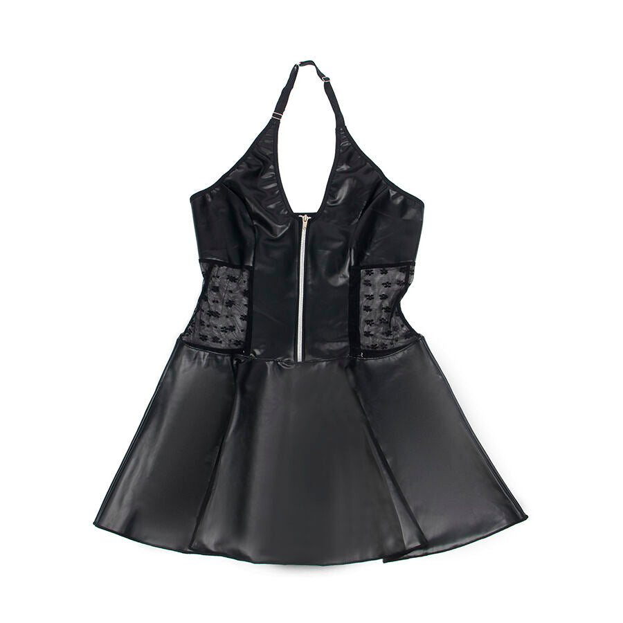 SUBBLIME - 957704 LACE ZIPPER LEATHER DRESS BLACK S/M - My naughty haven #
