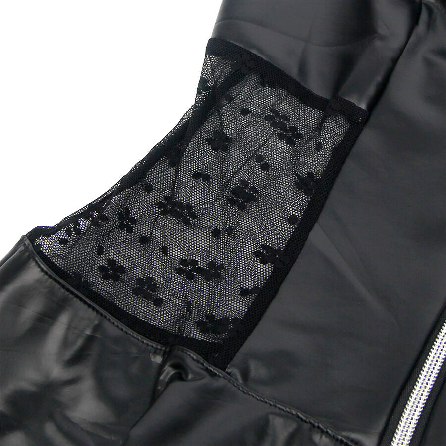 SUBBLIME - 957704 LACE ZIPPER LEATHER DRESS BLACK S/M - My naughty haven #