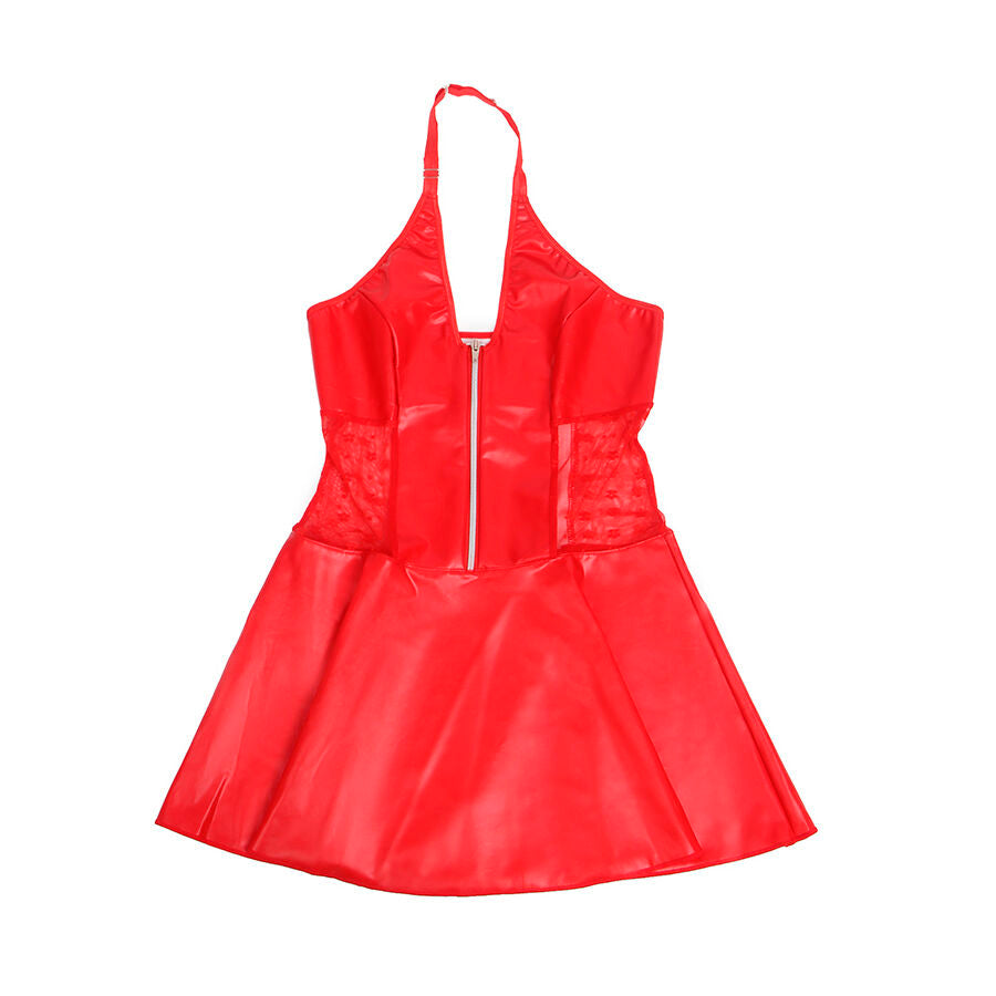 SUBBLIME - 957728 LACE ZIPPER LEATHER DRESS RED S/M - My naughty haven #