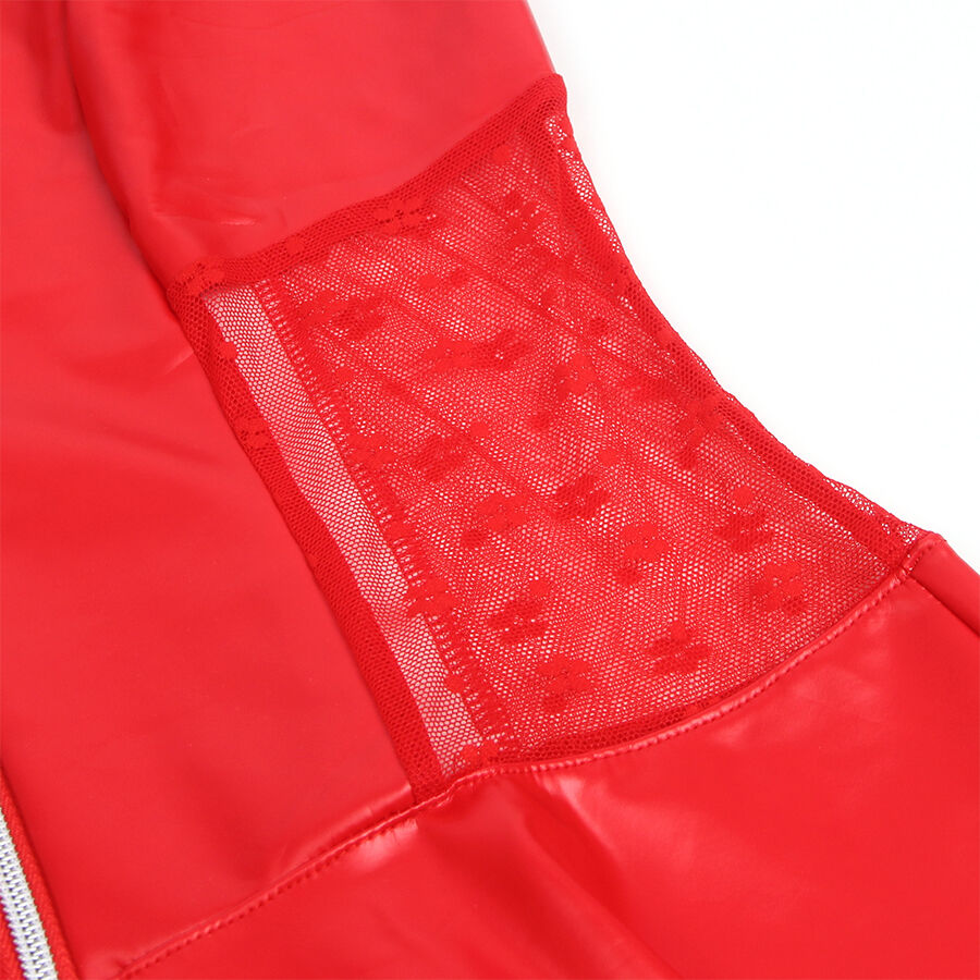 SUBBLIME - 957728 LACE ZIPPER LEATHER DRESS RED S/M - My naughty haven #