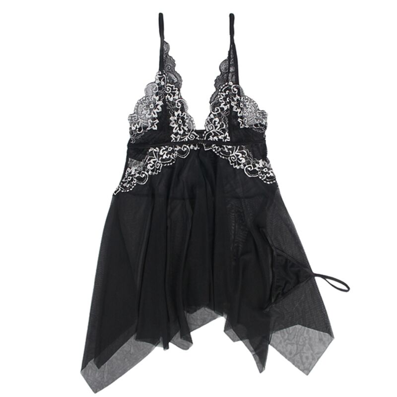 SUBBLIME - BABYDOLL FABRIC TULLE CHEST LACE S/M - My naughty haven #