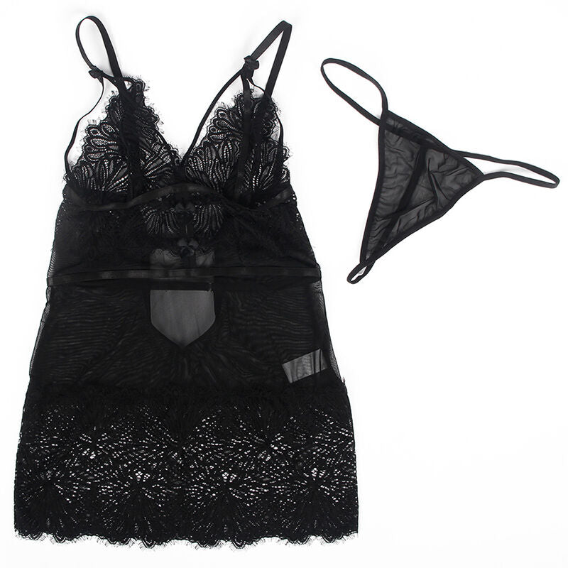 SUBBLIME - BABYDOLL WITH ADJUSTABLE LACE STRAPS BLACK S/M - My naughty haven #
