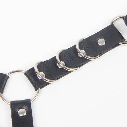 SUBBLIME - BELT AND GARTER HARNESS WITH RINGS AND CHAINDETAIL ONE SIZE - My naughty haven #