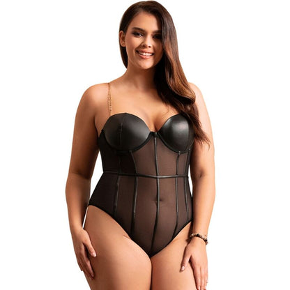 SUBBLIME - BLACK CHAIN SUSPENDERS BODYSUIT S/M - My naughty haven #