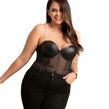 SUBBLIME - BLACK CHAIN SUSPENDERS BODYSUIT S/M - My naughty haven #