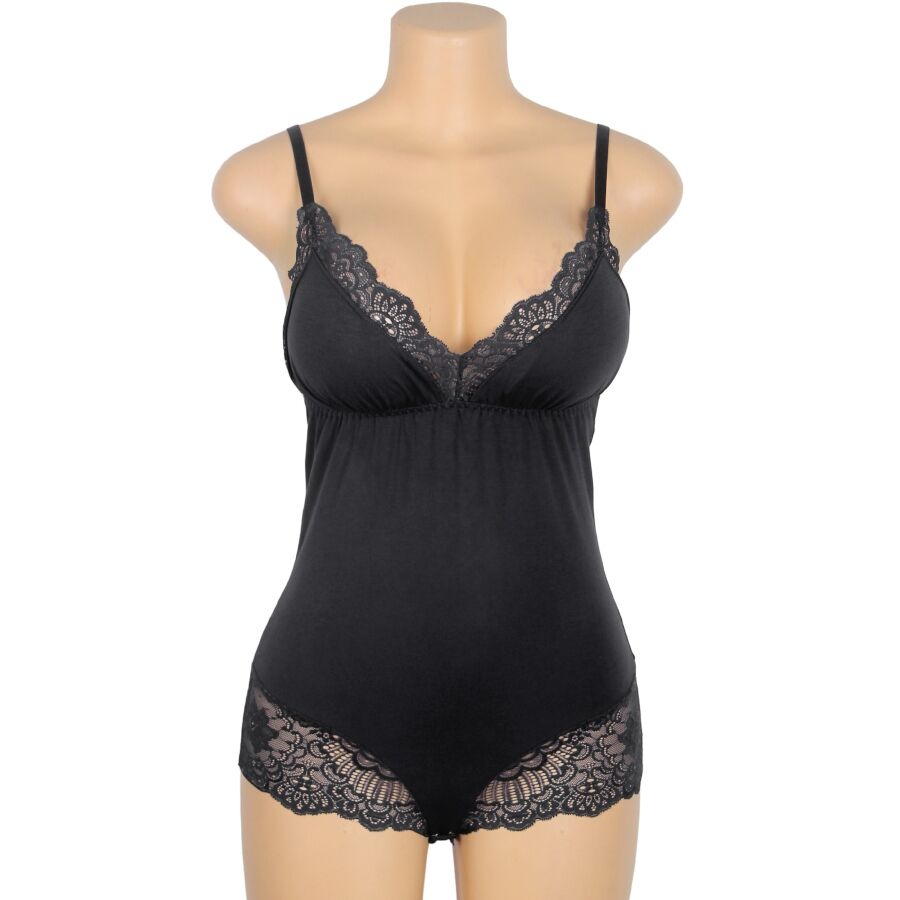 SUBBLIME - BLACK FLORAL LACE DETAIL TEDDY L/XL - My naughty haven #