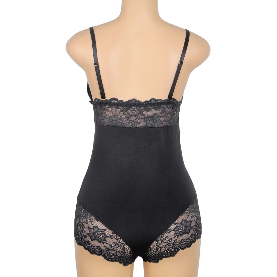 SUBBLIME - BLACK FLORAL LACE DETAIL TEDDY L/XL - My naughty haven #