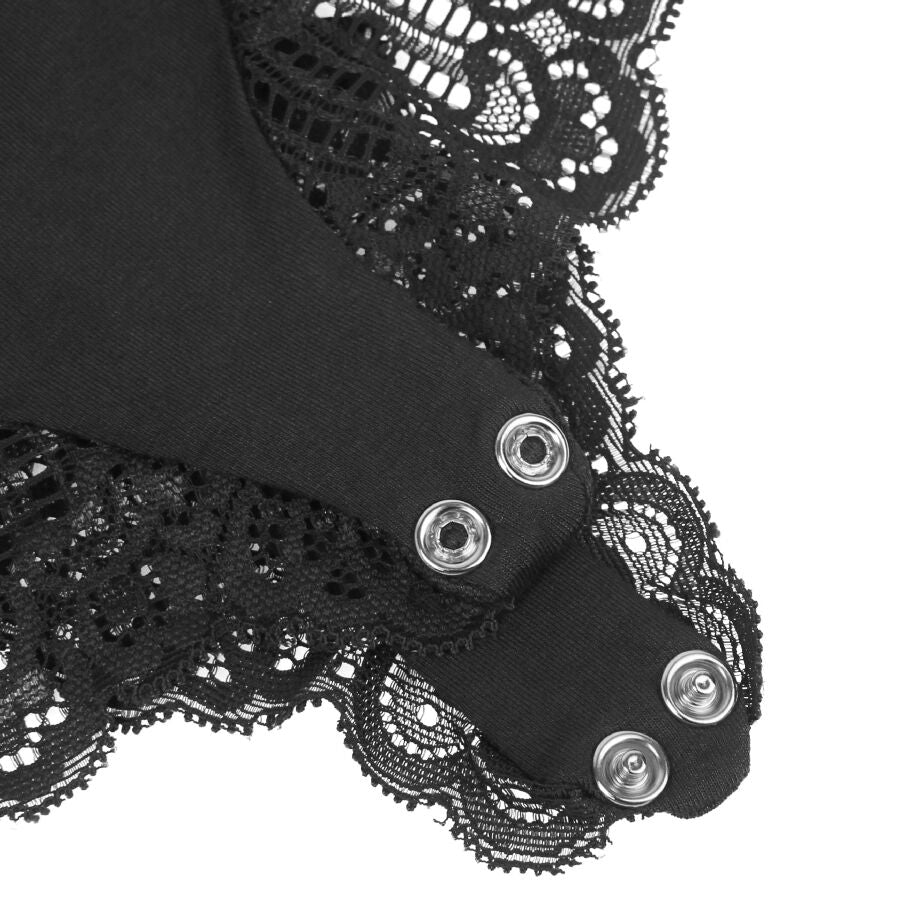 SUBBLIME - BLACK FLORAL LACE DETAIL TEDDY L/XL - My naughty haven #