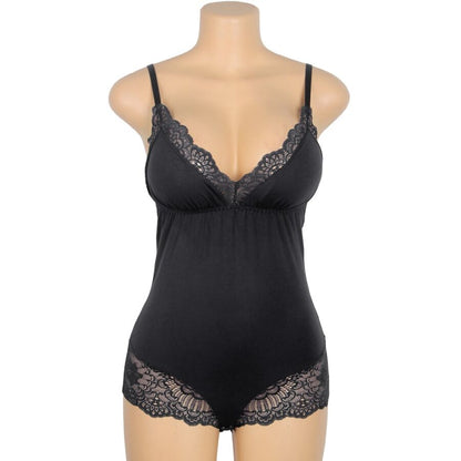 SUBBLIME - BLACK FLORAL LACE DETAIL TEDDY S/M - My naughty haven #