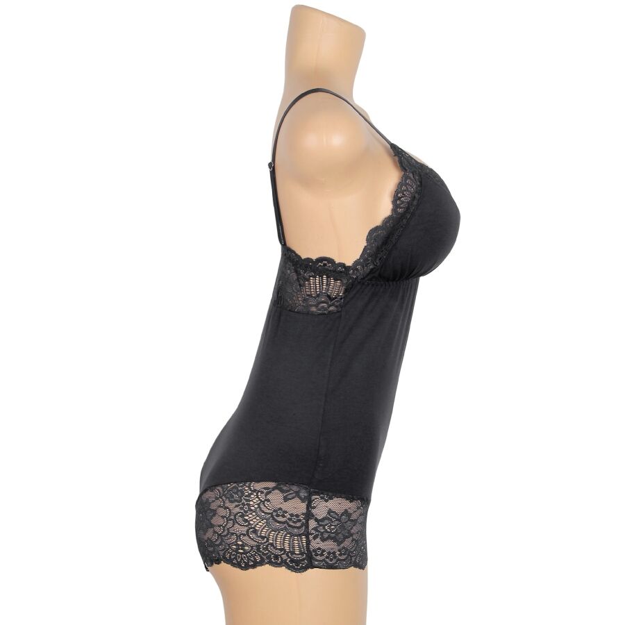 SUBBLIME - BLACK FLORAL LACE DETAIL TEDDY S/M - My naughty haven #