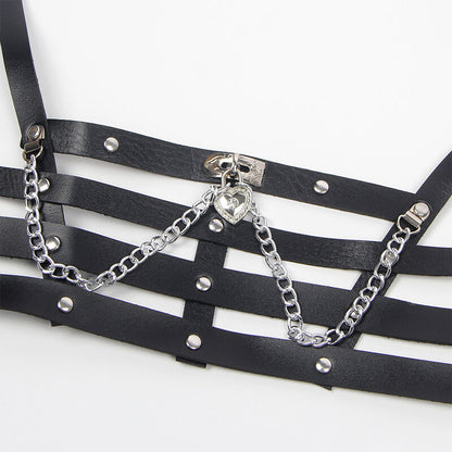 SUBBLIME - CORSET HARNESS WITH CHAINDETAIL ONE SIZE - My naughty haven #