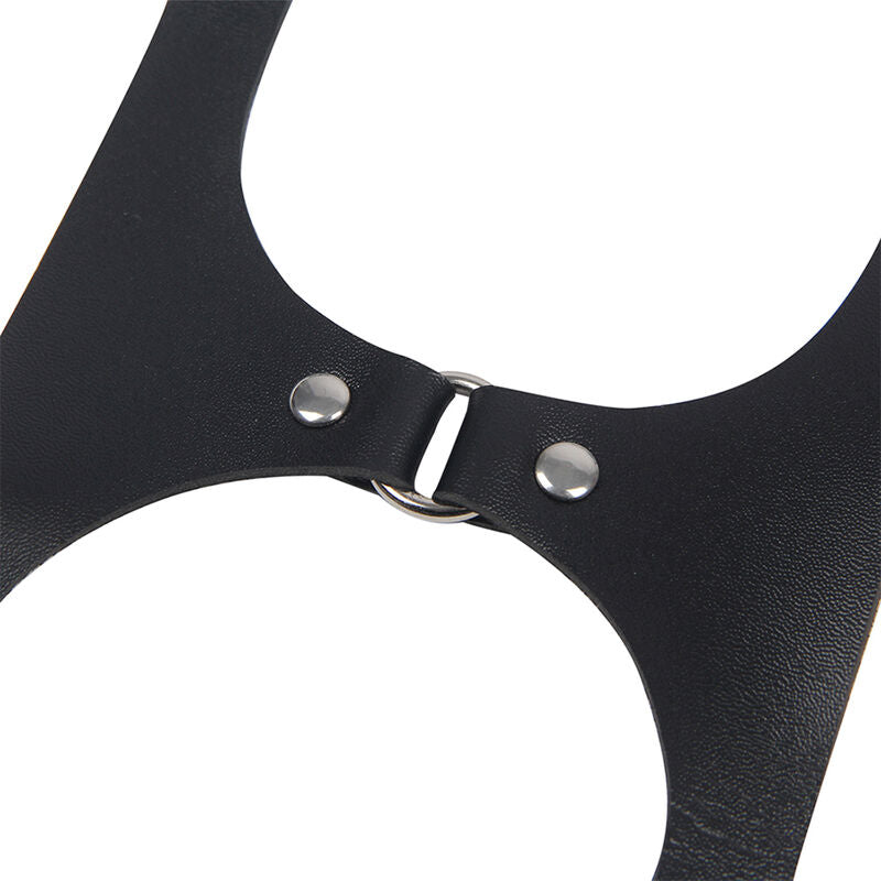 SUBBLIME - FULL BODY HARNESS WITH LEATHER BUCKLES BLACK ONE SIZE - My naughty haven #