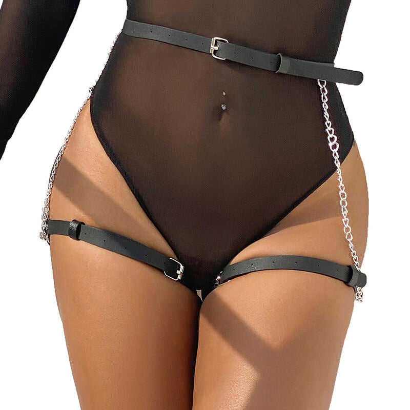 SUBBLIME - LEATHER BELT HARNESS BLACK ONE SIZE - My naughty haven #