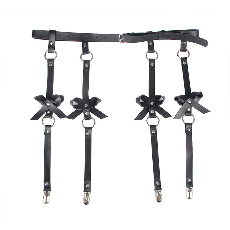 SUBBLIME - LEATHER CHAINLEG HARNESS BLACK ONE SIZE - My naughty haven #