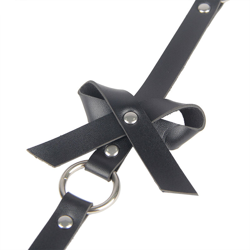 SUBBLIME - LEATHER CHAINLEG HARNESS BLACK ONE SIZE - My naughty haven #