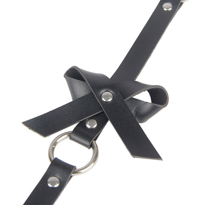 SUBBLIME - LEATHER CHAINLEG HARNESS BLACK ONE SIZE - My naughty haven #