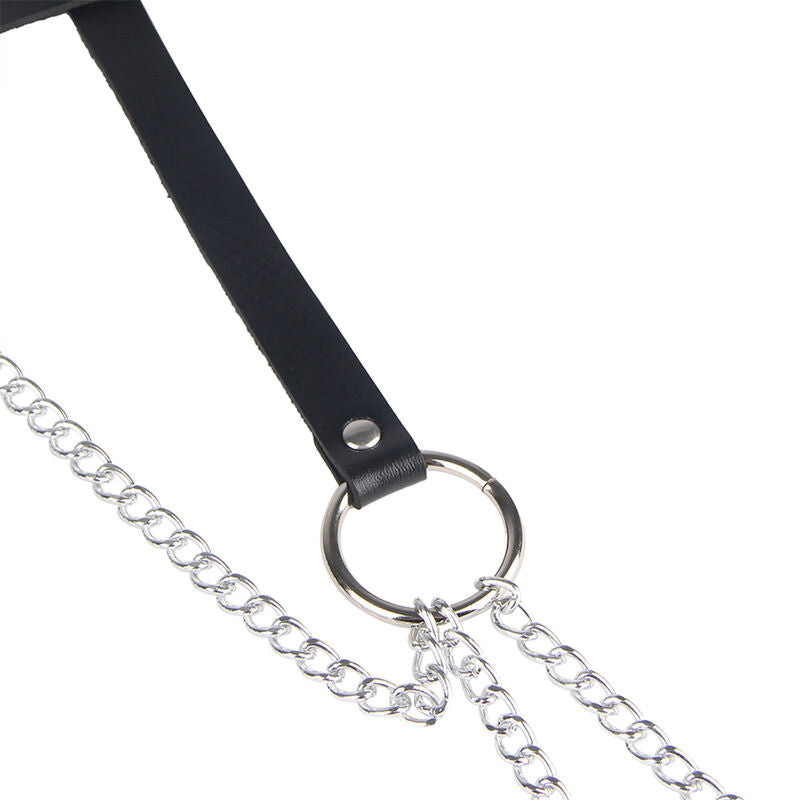SUBBLIME - LEATHER RING CHAINBELT BLACK ONE SIZE - My naughty haven #
