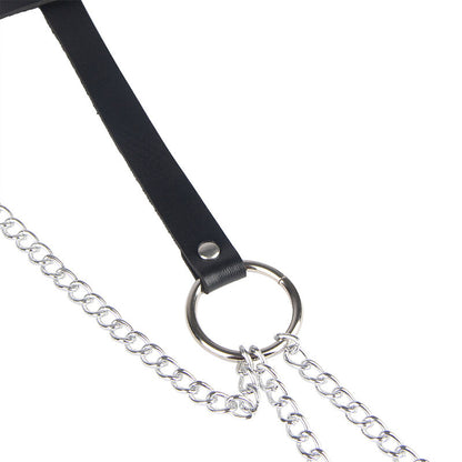SUBBLIME - LEATHER RING CHAINBELT BLACK ONE SIZE - My naughty haven #