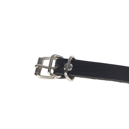 SUBBLIME - LEATHER RING CHAINBELT BLACK ONE SIZE - My naughty haven #