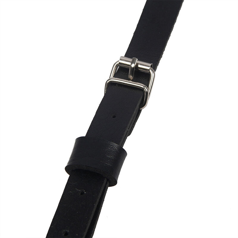 SUBBLIME - LEATHER RING CHEST HARNESS BLACK ONE SIZE - My naughty haven #