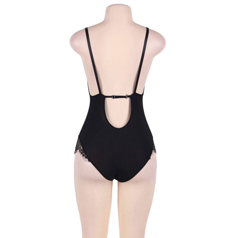 SUBBLIME - QUEEN PLUS TEDDY WITH CLEARS AND FRINGES BLACK - My naughty haven #