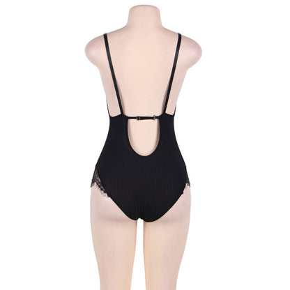 SUBBLIME - QUEEN PLUS TEDDY WITH CLEARS AND FRINGES BLACK - My naughty haven #