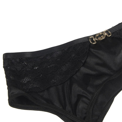 SUBBLIME - SET OF 3 PIECES BRA + THONG + LACE GARTER BLACK S/M - My naughty haven #