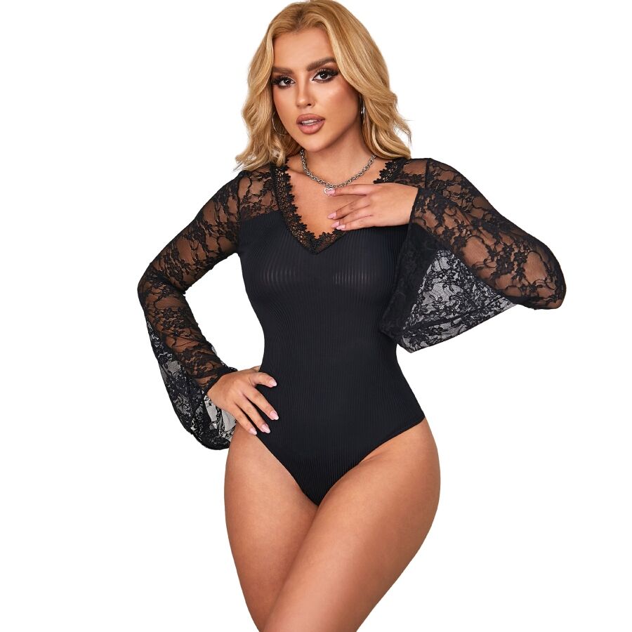 SUBBLIME - TEDDY FLORAL PATTERN LONG SLEEVE S/M - My naughty haven #