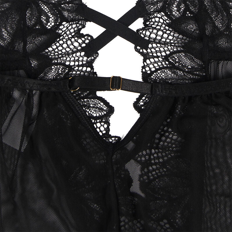 SUBBLIME - TEDDY HALTER NECK BARE BACK LACE BLACK S/M - My naughty haven #