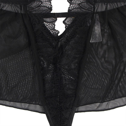 SUBBLIME - TEDDY HALTER NECK BARE BACK LACE BLACK S/M - My naughty haven #