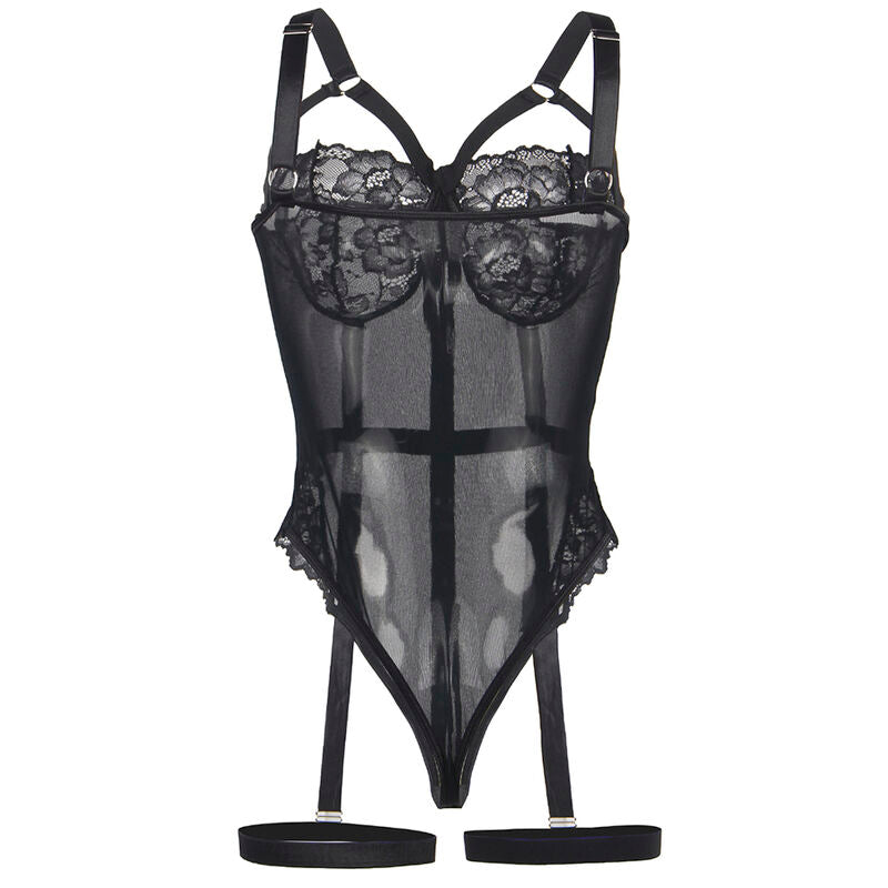 SUBBLIME - TEDDY WITH GARTER STRAP DETAIL CHEST BLACK S/M - My naughty haven #