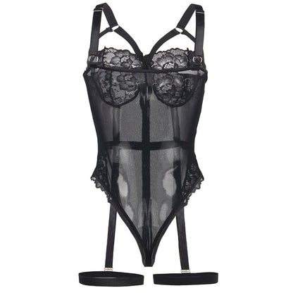 SUBBLIME - TEDDY WITH GARTER STRAP DETAIL CHEST BLACK S/M - My naughty haven #