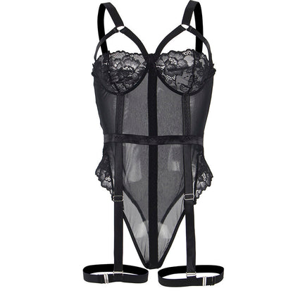 SUBBLIME - TEDDY WITH GARTER STRAP DETAIL CHEST BLACK S/M - My naughty haven #