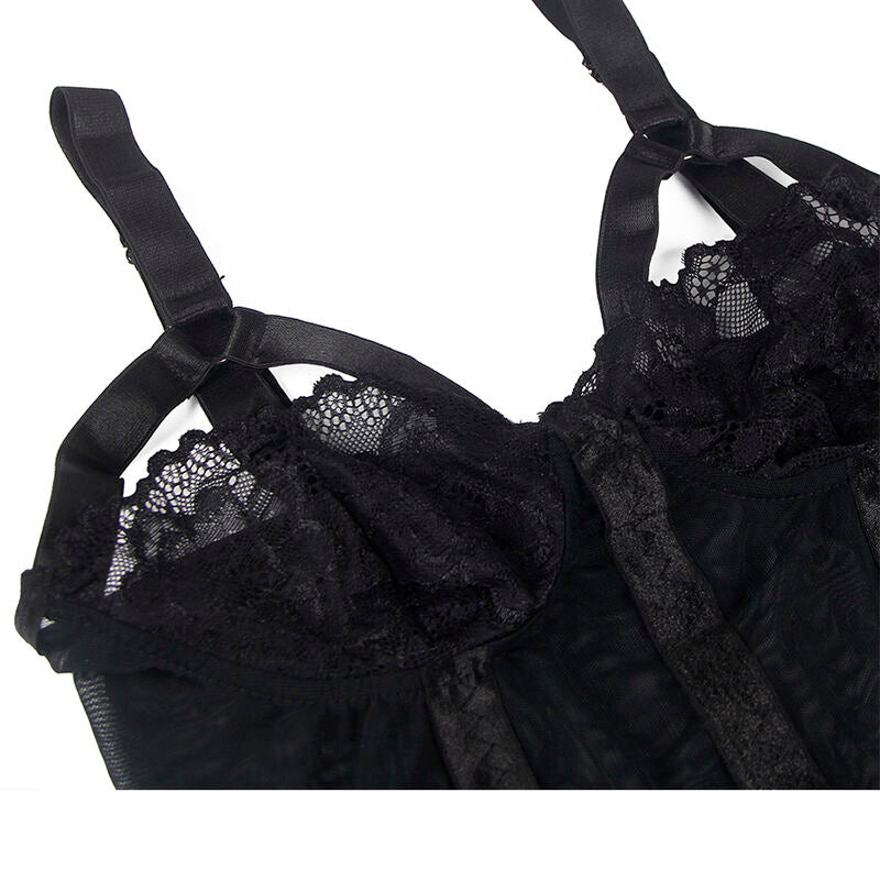SUBBLIME - TEDDY WITH GARTER STRAP DETAIL CHEST BLACK S/M - My naughty haven #