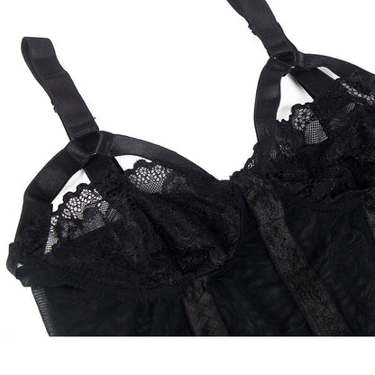 SUBBLIME - TEDDY WITH GARTER STRAP DETAIL CHEST BLACK S/M - My naughty haven #