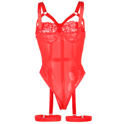 SUBBLIME - TEDDY WITH GARTER STRAP DETAIL CHEST RED S/M - My naughty haven #