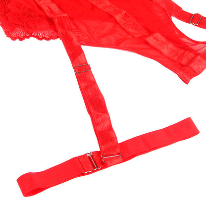 SUBBLIME - TEDDY WITH GARTER STRAP DETAIL CHEST RED S/M - My naughty haven #
