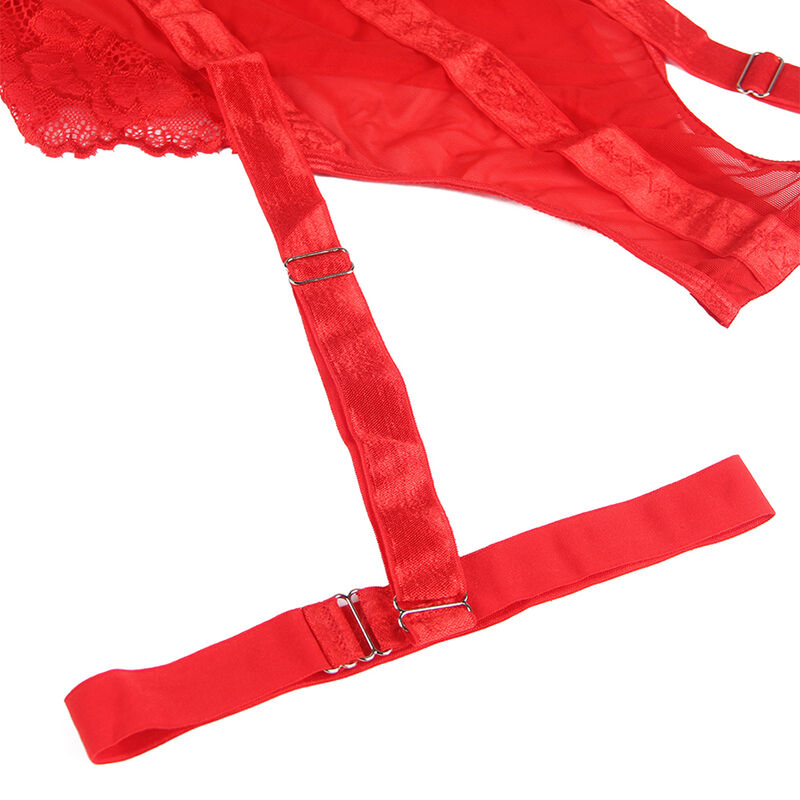 SUBBLIME - TEDDY WITH GARTER STRAP DETAIL CHEST RED S/M - My naughty haven #