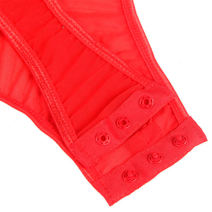 SUBBLIME - TEDDY WITH GARTER STRAP DETAIL CHEST RED S/M - My naughty haven #