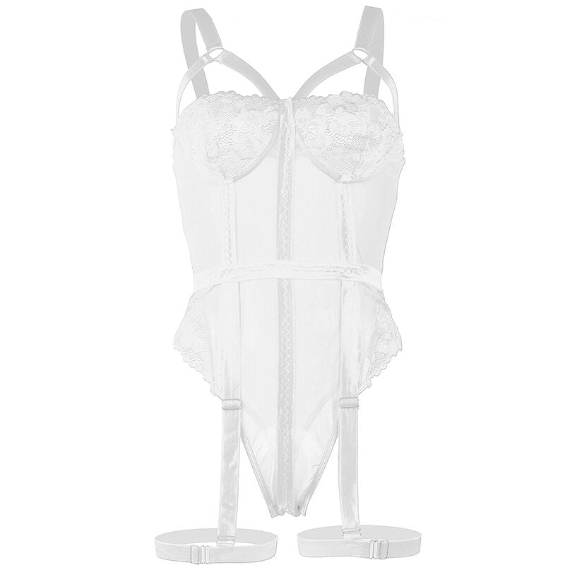 SUBBLIME - TEDDY WITH GARTER STRAP DETAIL CHEST WHITE S/M - My naughty haven #
