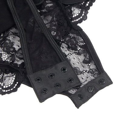 SUBBLIME - TEDDY WITH GARTER WITH LACE DETAIL AND STRIPS BLACK S/M - My naughty haven #
