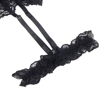 SUBBLIME - TEDDY WITH GARTER WITH LACE DETAIL AND STRIPS BLACK S/M - My naughty haven #