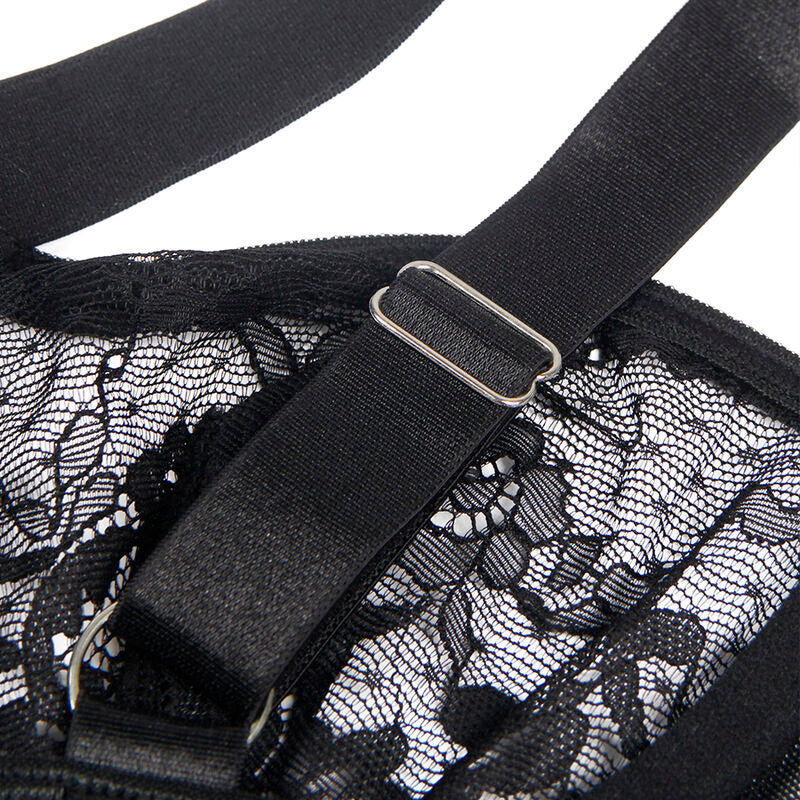 SUBBLIME - TEDDY WITH GARTER WITH LACE DETAIL AND STRIPS BLACK S/M - My naughty haven #