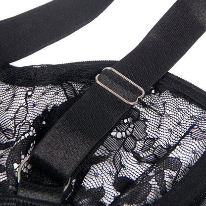 SUBBLIME - TEDDY WITH GARTER WITH LACE DETAIL AND STRIPS BLACK S/M - My naughty haven #