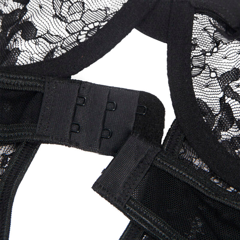 SUBBLIME - TEDDY WITH GARTER WITH LACE DETAIL AND STRIPS BLACK S/M - My naughty haven #