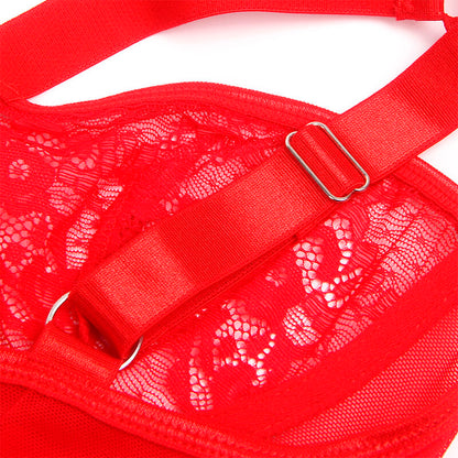 SUBBLIME - TEDDY WITH GARTER WITH LACE DETAIL AND STRIPS RED S/M - My naughty haven #